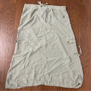 Zenergy By Chicos Womens Khaki Long Cargo Skirt